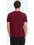 Bordo Baskılı Bisiklet Yaka %100 Pamuk T-Shirt 8