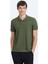 Haki Düz Polo Yaka %100 Pamuk T-Shirt 6