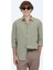 Haki Oversize Fit Dokuma Casual Gömlek 5
