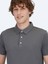 Gri Polo Yaka Pamuk Karışımlı T-Shirt 4