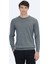 Gri Bisiklet Yaka Pamuk Karışımlı Triko Kazak 5