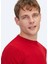 Kırmızı Bisiklet Yaka Düz Örgü Triko Kazak 4