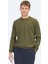 Haki Bisiklet Yaka Düz Örgü Triko Kazak 2