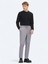 Gri Düz Dokuma Jogging Fit Casual Pantolon 2