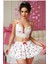 Mini Etekli Dantel Detaylı Çilek Desenli Üçlü Set – Bralet & Etek & Külot 1