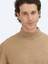 Bej Yarım Balıkçı Yaka Düz Örgü Yün Karışımlı Triko Kazak 4