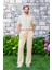 Beli Lastikli Multi Çift Cepli Müslin Kadın/erkek Unisex Yazlık Pantolon Vizon Vzn 4