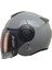 Motosiklet Yarım Kask Double Güneş Vizörlü Sertifikalı Abs Material Motor Kaskı Gri 2