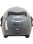Motosiklet Yarım Kask Double Güneş Vizörlü Sertifikalı Abs Material Motor Kaskı Gri 3
