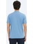 Mavi Düz Bisiklet Yaka %100 Pamuk T-Shirt 8