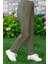 Beli Lastikli Multi Çift Cepli Müslin Kadın/erkek Unisex Yazlık Pantolon Haki Hk 3