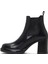 Kadın Siyah Kalın Topuklu Deri Chelsea Bot 25WFD188318 4