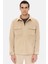 Ds Damat Regular Fit Bej Düz Kadife Görünümlü Gömlek Mont 1