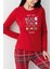 %100 Pamuk Ekose Yılbaşı Konsept Bayan Pijama Takım 4
