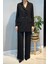 Örme Blazer Pantolon Takım 15227 Siyah 3