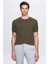Slim Fit Haki Düz Örgü T-Shirt 1