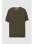Slim Fit Haki Düz Örgü T-Shirt 5
