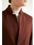 Slim Fit Kiremit Düz Palto 4