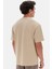 Relaxed Fit Bej Düz T-Shirt 4