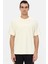 Relaxed Fit Ekru Düz T-Shirt 4
