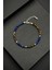 925 Ayar Gümüş ve Lapis Lazuli/kaplan Gözü Doğal Taşlı Çok Renkli Erkek Bileklik FRJ12334-3334-LK 1