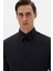 Slim Fit Siyah Düz Gömlek 2