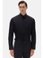 Slim Fit Siyah Düz Gömlek 3