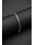 925 Ayar Gümüş Siyah Doğal Taşlı Gümüş Renk Erkek Bileklik FRJ12678-3678-S 2