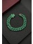 925 Ayar Gümüş Yeşil Zirkon Taşlı Füme Renk Erkek Bileklik FRJ12682-3682-Y 1