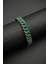 925 Ayar Gümüş Yeşil Zirkon Taşlı Füme Renk Erkek Bileklik FRJ12682-3682-Y 3