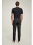 Ds Damat Comfort Fit Siyah Düz Travel Kumaş Pantolon 4