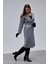 Gri Premium Oversize Kemerli Kaşe Kaban 3
