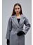 Gri Premium Oversize Kemerli Kaşe Kaban 5