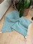 El Örgüsü Ponpon Detaylı Kalın Peluş Unisex Bebek Triko Battaniye 85*95 cm Mint 1