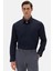 Slim Fit Lacivert Düz Gömlek 3
