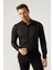 Slim Fit Siyah Düz Gömlek 1