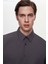 Slim Fit Antrasit Düz Gömlek 2