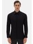 Slim Fit Siyah Düz Gömlek 1