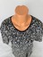 Kadın Siyah Gri U Yaka Kısa Kollu Desenli Yırtmaçlı Dokuma Viskon Anne Penye Tişört 3