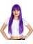 Uzun Kahküllü Fiber Sentetik Peruk / Mor 1