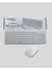 Beyaz Kablosuz Klavye Fare Seti Kablosuz Fare USB Alıcı Pc Uyumlu 2