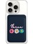 iPhone 11 12 13 14 15 16 17 Pro Max Air Kılıf Magsafe Kartlık Kişiye Özel Isim Yazılı Lacivert - Renkli Çiçekler 1