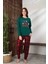 Anne-Kız Kombin Yapılabilir Uzun Kollu Ekoseli Yılbaşı Konsept Aile Bağı Pijama TAKIMI-3256 5