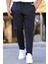 Slimfit Beli Lastikli - Ipli -Esnek Lacivert Jogger Pantolon 1