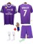 Real Madrid 2017 Cristiano Ronaldo Mor Deplasman Çocuk Forması Şort Çorap Bileklik Hediyeli 3