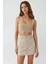 Kadın Düğmeli Yüksek Bel Mini Etek Natural 12