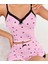 Arias Closet Pembe Kalp Desenli Askılı Şortlu Pijama Takım 2