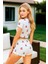 Arias Closet Beyaz Üstüne Kiraz Desenli Şortlu Pijama Takımı 2