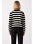 Kadın Çizgili Bisiklet Yaka Düğmeli Triko Hırka Konforlu Regular Kesim Günlük Stilinize Özel Bir 5
