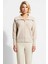 Kadın Rahat Fermuarlı Devrik Yaka Uzun Düşük Kollu Selanik Örgü Kalın Triko Hırka Şık 4